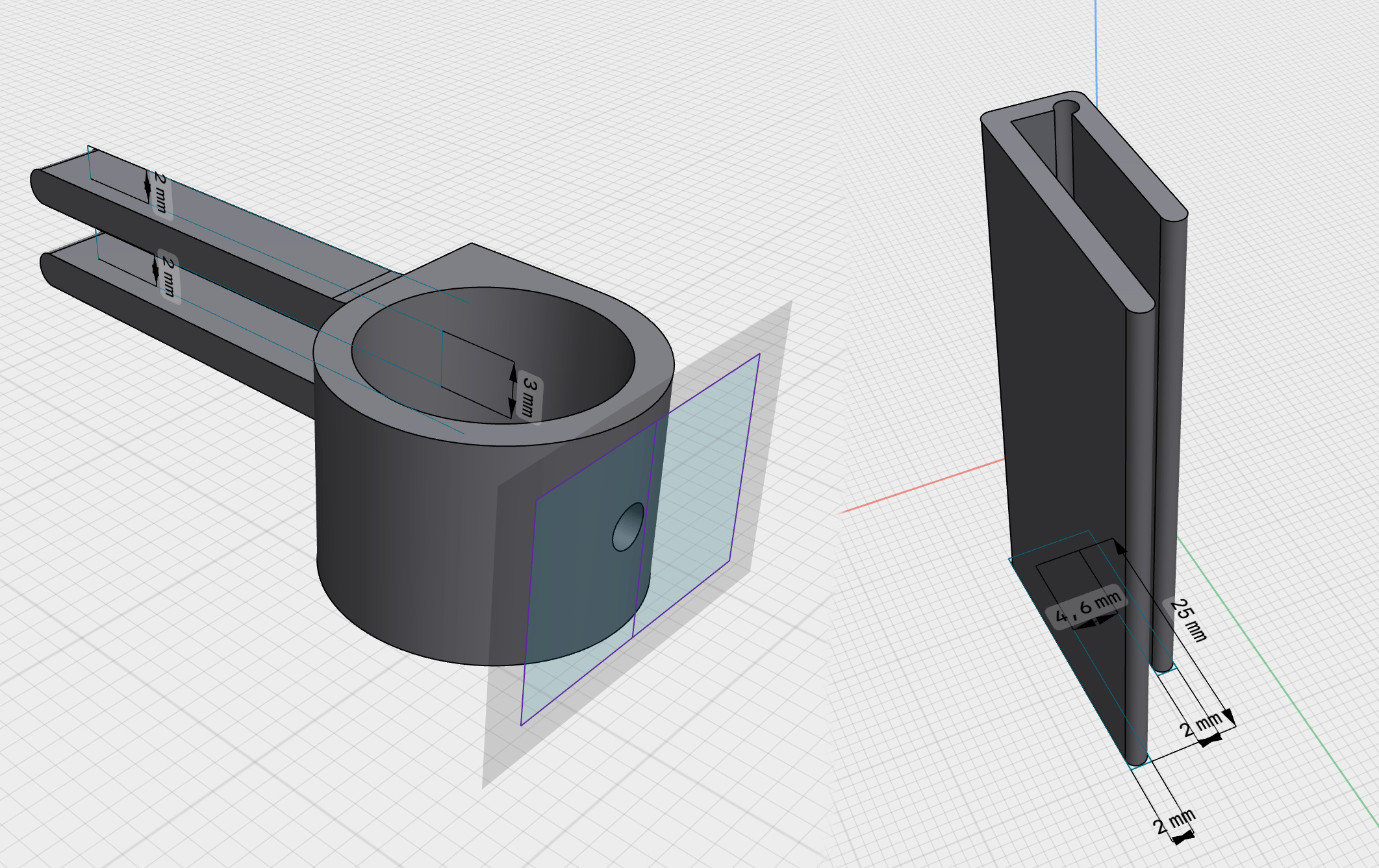 Bracket and paperclip in Shapr3D